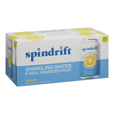 Spindrift Sparkling Water & Real Squeezed Fruit - Lemon - 24 Cans Total (12 Fl oz Per Can) - Image 1