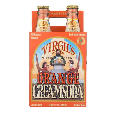 Virgil's Rootbeer Cream Soda - Orange Cream 12 fl. Oz, 4 Per Pack (6 Packs Total) - Image 1