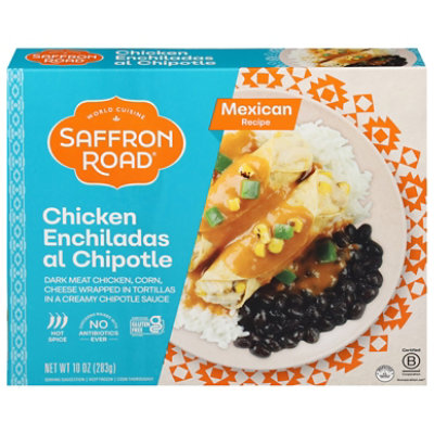 Saffron Road Chicken Enchiladas Al Chipotle Gluten Free Mexican Frozen Meal - 10 Oz - Image 2