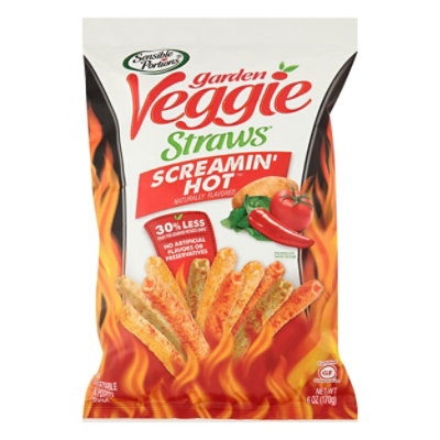 Sensible Portions Straws Veggie Screaming Hot 6 oz (Pack of 6) - Image 1