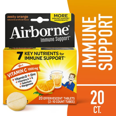 Airborne Zesty Orange Effervescent Tablets - 20 Count - Image 1