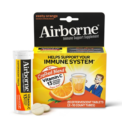 Airborne Zesty Orange Effervescent Tablets - 20 Count - Image 2