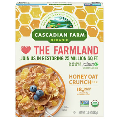 Cascadian Farm Cereal Honey Oat Crunch 13.5 oz (Pack of 10) - Image 1