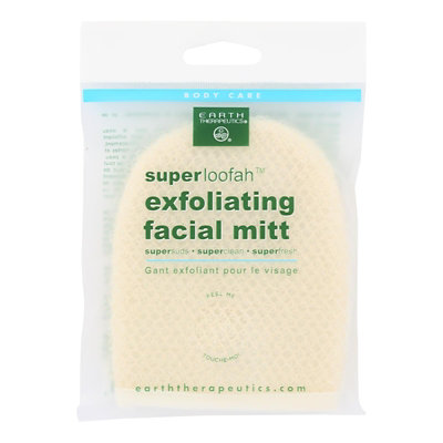 Earth Therapeutics Loofah - Super - Exfoliating - Facial Mitt - 1 Count - Image 1