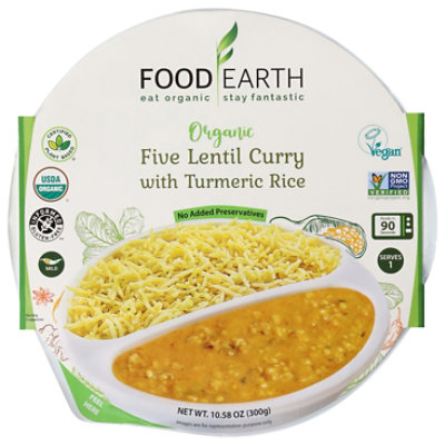 Food Earth Curry Five Lentil Turmeric Rice - 10.58 Oz - Image 1