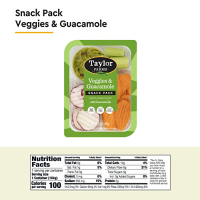 Veggies And Guacamole Snack Tray - 6.5 Oz - Image 4