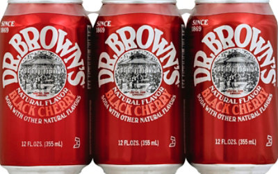 Dr. Brown - Soda Black Cherry - 12 fl. Oz, 6 Per Pack (4 Packs Total) - Image 2