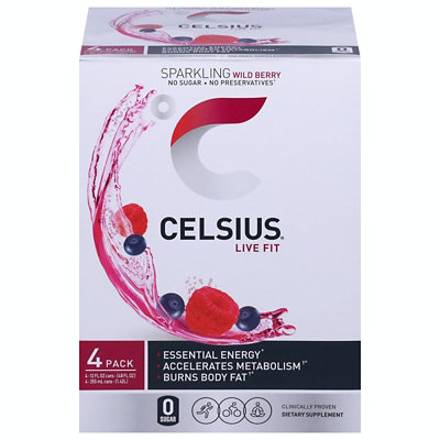 Celsius - Drink Sparkling Wild Berry - 12 fl. Oz, 4 Per Pack (6 Packs Total) - Image 1