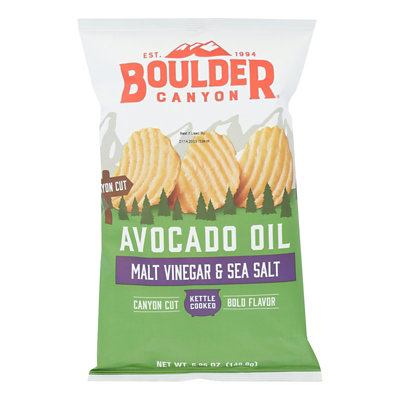 Boulder Canyon - Kettle Chips - Malt Vinegar and Sea Salt 5.25 oz (Pack of 12) - Image 1