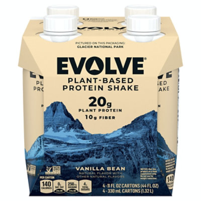 Evolve Plant Based Protein Shake Vanilla Flavored - 11 fl. oz., 4 per Pack (3 Packs Total) - Image 2
