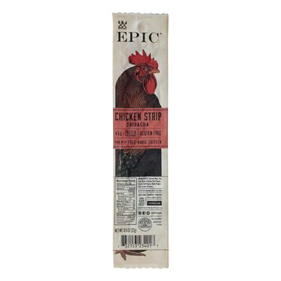Epic Meat Snack Chicken Strip Sriracha Made With Free Range Chicken - 0.8 oz (Pack of 20) - Image 1