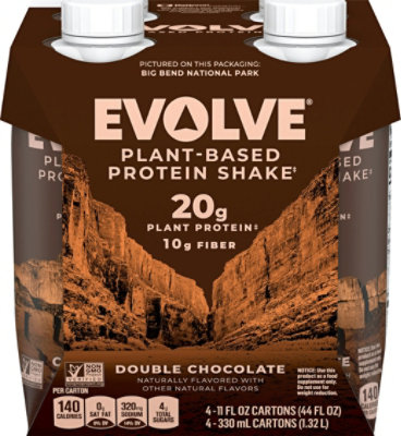 Evolve Plant Based Protein Shake Chocolate Flavored - 11 fl. oz., 4 per Pack (3 Packs Total) - Image 2