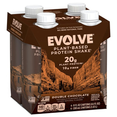 Evolve Plant Based Protein Shake Chocolate Flavored - 11 fl. oz., 4 per Pack (3 Packs Total) - Image 1