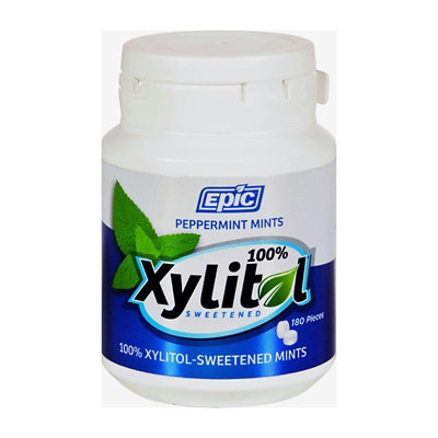 Epic Dental - Xylitol Mints - Peppermint Xylitol Bottle - 180 Count - Image 1