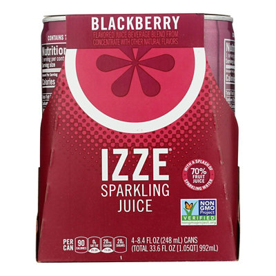 Izze Blackberry Sparkling Juice - 8.4 Fluid Ounce Can - 4 per pack (Pack of 6) - Image 1