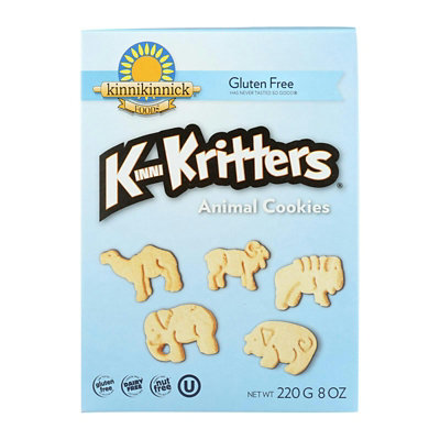 Kinnikinnick KinniKritters Cookies Animal Gluten Free Graham Style Box - 220 Gram (Pack of 6) - Image 1