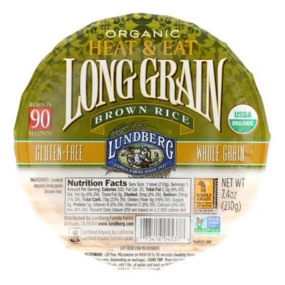 Lundberg Organic Rice Brown Heat & Eat Long Grain Cup Gluten Free - 7.4 oz (Pack of 12) - Image 1