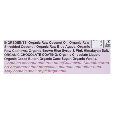 Nelly's Organics Coconut Candy Bar 1.6 oz (Pack of 9) - Image 3