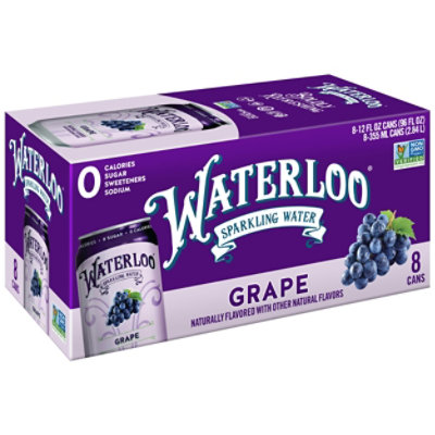 Waterloo - Sparkling Water Grape - 12 fl oz, 8 Per Pack (3 Packs Total) - Image 1