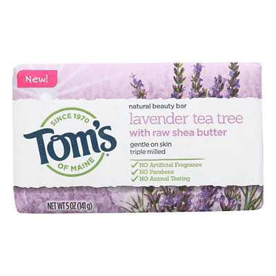 Tom's of Maine Beauty Bar Soap - Lavender Tea Tree 5 oz (Pack of 6) - Image 1