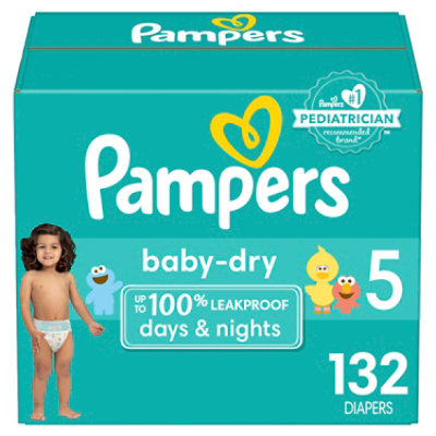 Pampers Baby Dry Diapers Enorm 5 Pack - 132 Count - Image 1