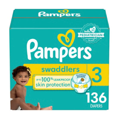 Pampers Swaddlers Diapers Enormous Size 3 - 136 Count - Image 1