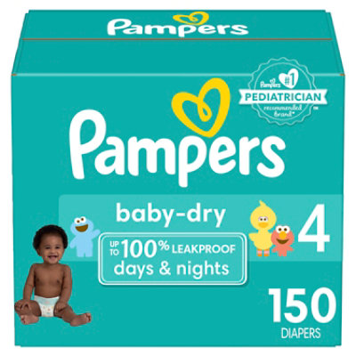 Pampers Baby Dry Diapers Enormous Pack Size 4 - 150 Count - Image 1