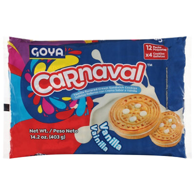 Goya Carnaval Vanilla Flavored Cream Sandwich Cookies - 14.2 Oz. - Image 2