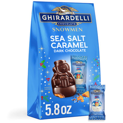 Ghirardelli Dark Chocolate Sea Salt Caramel Snowmen - 5.8 Oz