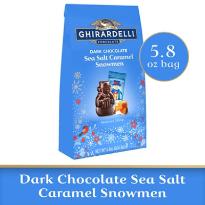 Dark Chocolate Seasalt Caramel Snowmen Large Bag - 5.8 Oz. - Image 1