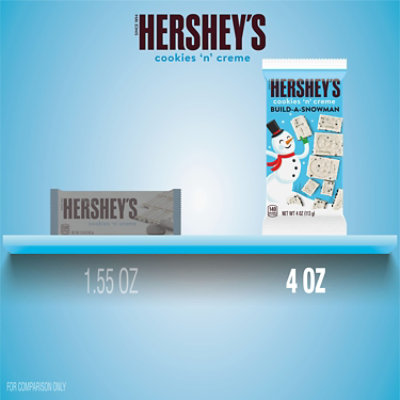 HERSHEY'S Build-A-Snowman Cookies 'n' Creme Christmas Candy Bar - 4 Oz - Image 5