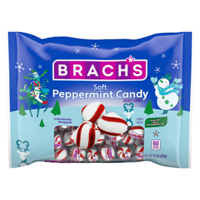 Brach's Holiday Soft Peppermint Candy Individually Wrapped Mints - 10 Oz