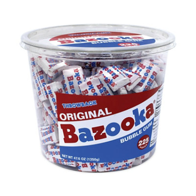 Bazooka Original Bubble Gum Tub, 47.6 oz Tub - 225 Count - Image 2