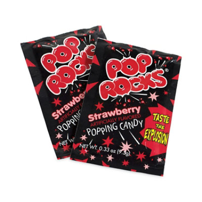 POP ROCKS Sugar Candy,Strawberry, 0.33 oz Pouches - 24 Count - Image 1