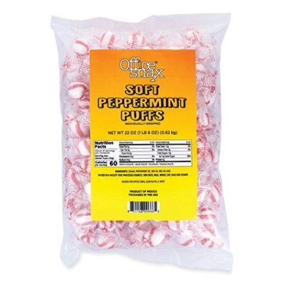 Office Snax Candy Assortments, Soft Peppermint Puffs, 22 oz Bag - Image 1