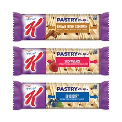 Kellogg's Special K Pastry Crisps, Blueberry/Brown Sugar;Cinnamon/Strawberry, 0.88oz - 60 Count - Image 1