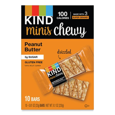 KIND Minis Chewy, Peanut Butter, 0.81 Oz - 10 Count - Image 1