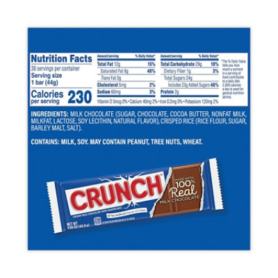 Nestle Crunch Bar, Individually Wrapped, 1.55 oz - 36 Count - Image 4