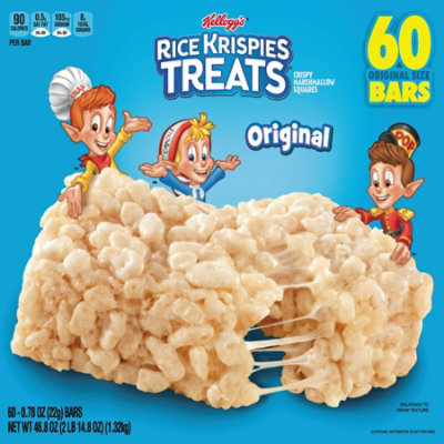 Kellogg's Rice Krispies Treats, Original Marshmallow, 0.78 Oz Pack - 60 Count - Image 2