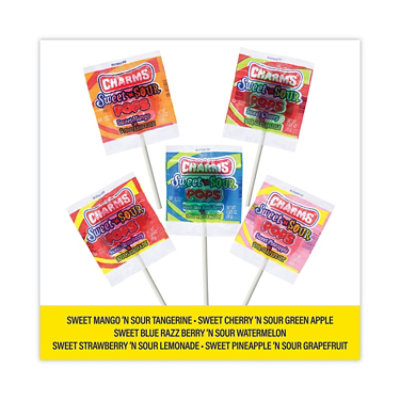 Charms Sweet and Sour Pop, Assorted Flavors, 0.63 oz - 48 Count - Image 3