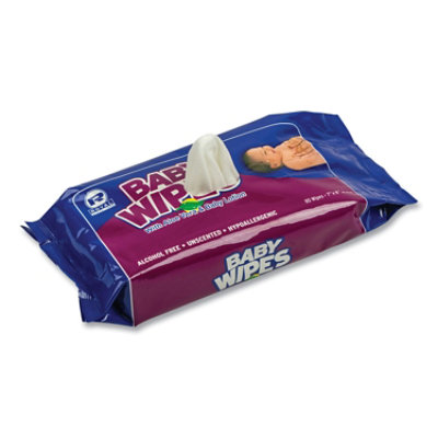 AmerCareRoyal Baby Wipes Refill Pack, 8 x 7, Unscented, White - 960 Count - Image 2