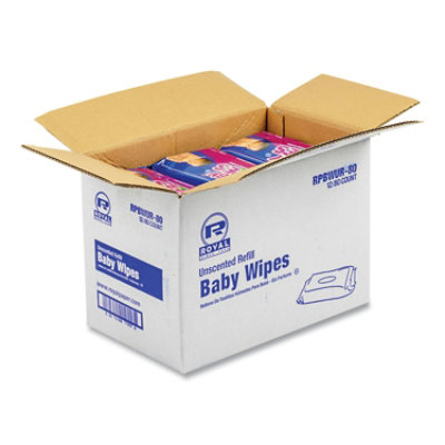 AmerCareRoyal Baby Wipes Refill Pack, 8 x 7, Unscented, White - 960 Count - Image 4
