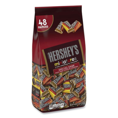Hershey's Miniatures Variety Share Pack, Dark Assortment, 48 Oz Bag - Image 1