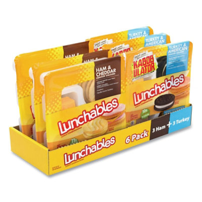 Oscar Mayer Lunchables Variety Pack, Turkey/American and Ham/Cheddar - 6 Count - Image 1
