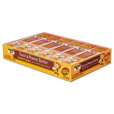 Keebler Sandwich Crackers, Toast And Peanut Butter, 8 Cracker Snack Pack - 12 Count - Image 1