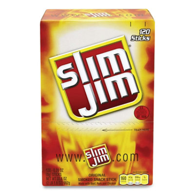 Slim Jim Beef Jerky Meat Sticks Original, 0.28 Oz Stick - 120 Count - Image 2