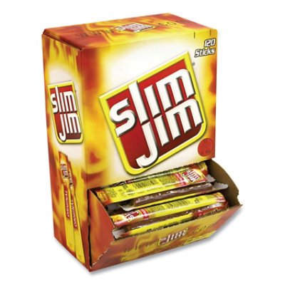 Slim Jim Beef Jerky Meat Sticks Original, 0.28 Oz Stick - 120 Count - Image 1