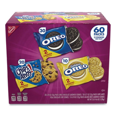 Nabisco Cookie Variety Pack, Assorted Flavors, 0.77 oz Pack - 60 Count - Image 1