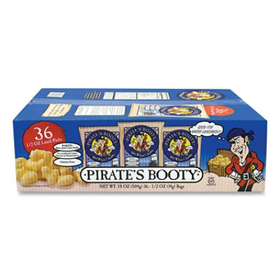 Pirate's Booty Puffs, Aged White Cheddar, 0.5 Oz Bag - 36 Count - Image 2