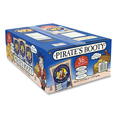 Pirate's Booty Puffs, Aged White Cheddar, 0.5 Oz Bag - 36 Count - Image 1